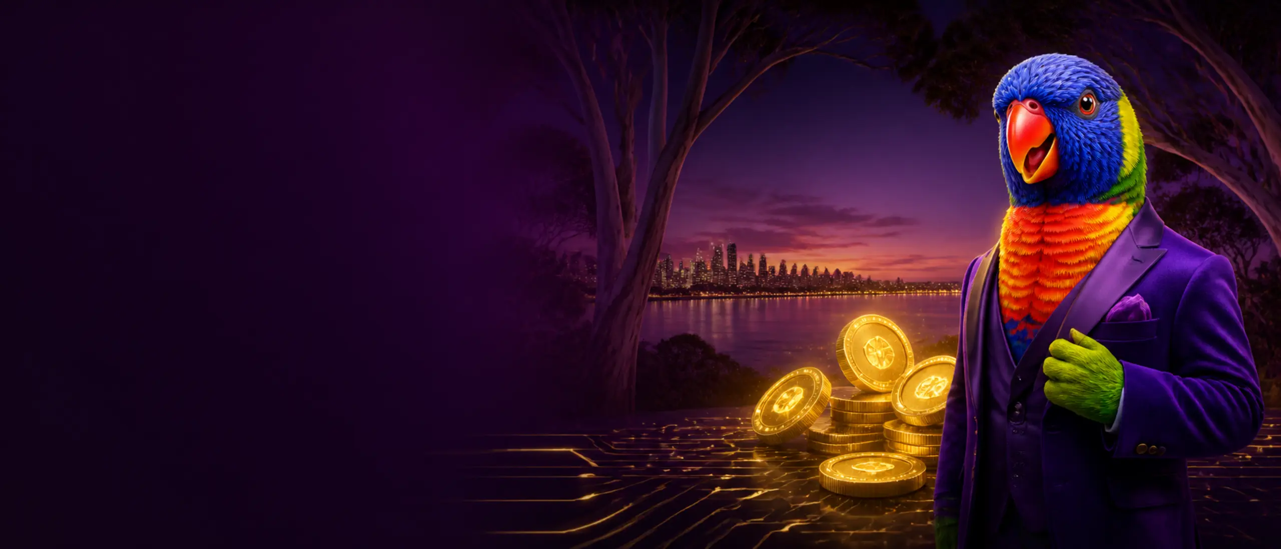 Australian rainbow lorikeet with crypto bonus rewards