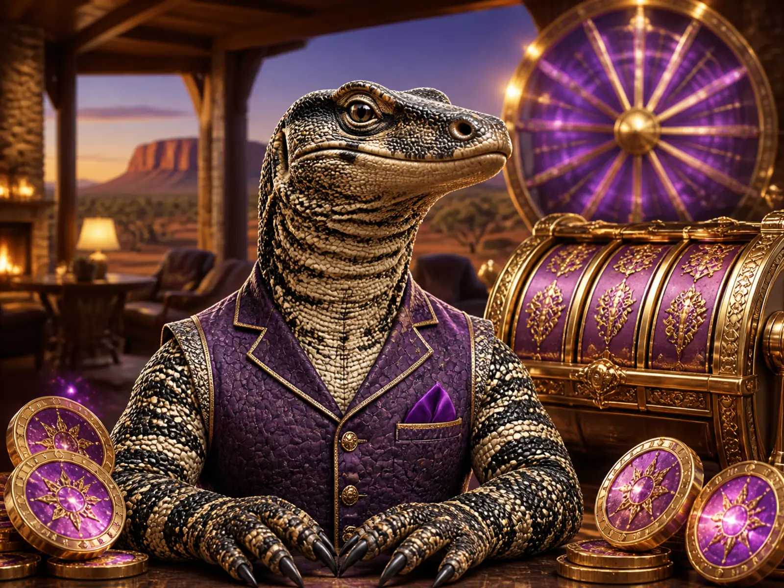 Australian perentie with free spins rewards