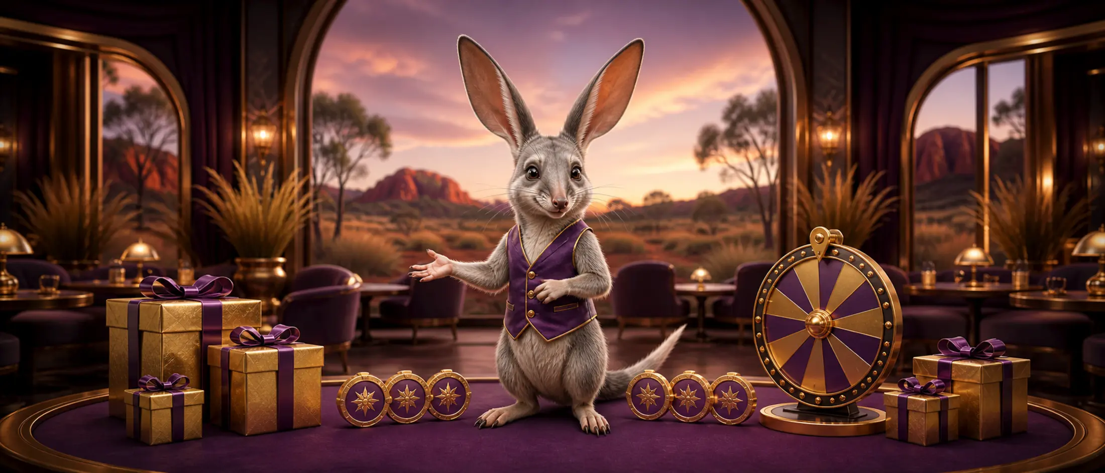 Bilby presenting bonuses at Bizzo Casino Australia